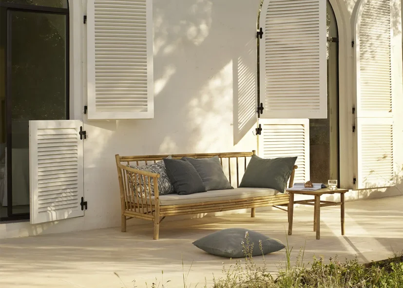 Bambusoffa natur/sand 190 cm