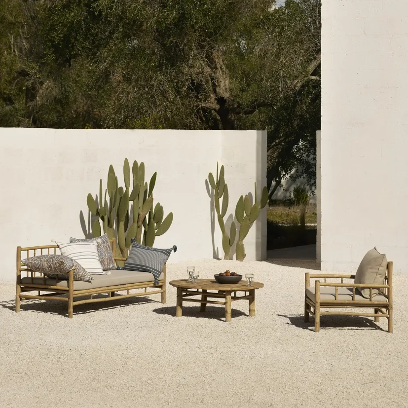 Bambu loungegrupp natur/sand