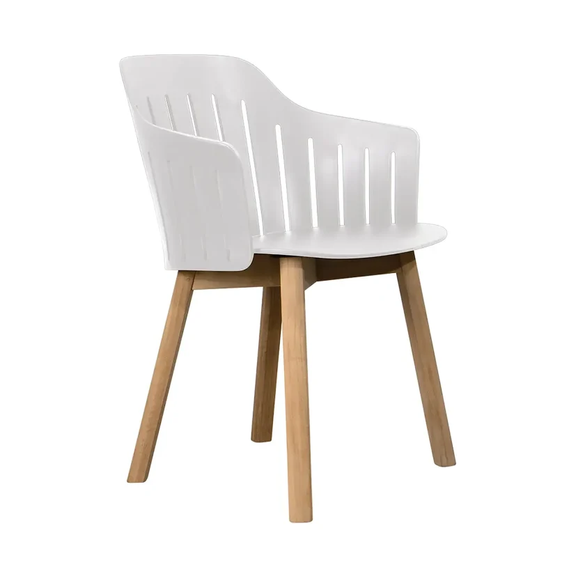 Choice matstol vit/teak