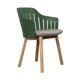Choice matstol grön/teak med vadderad sits