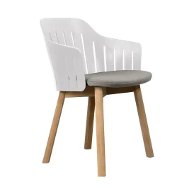 Choice matstol vit/teak med vadderad sits