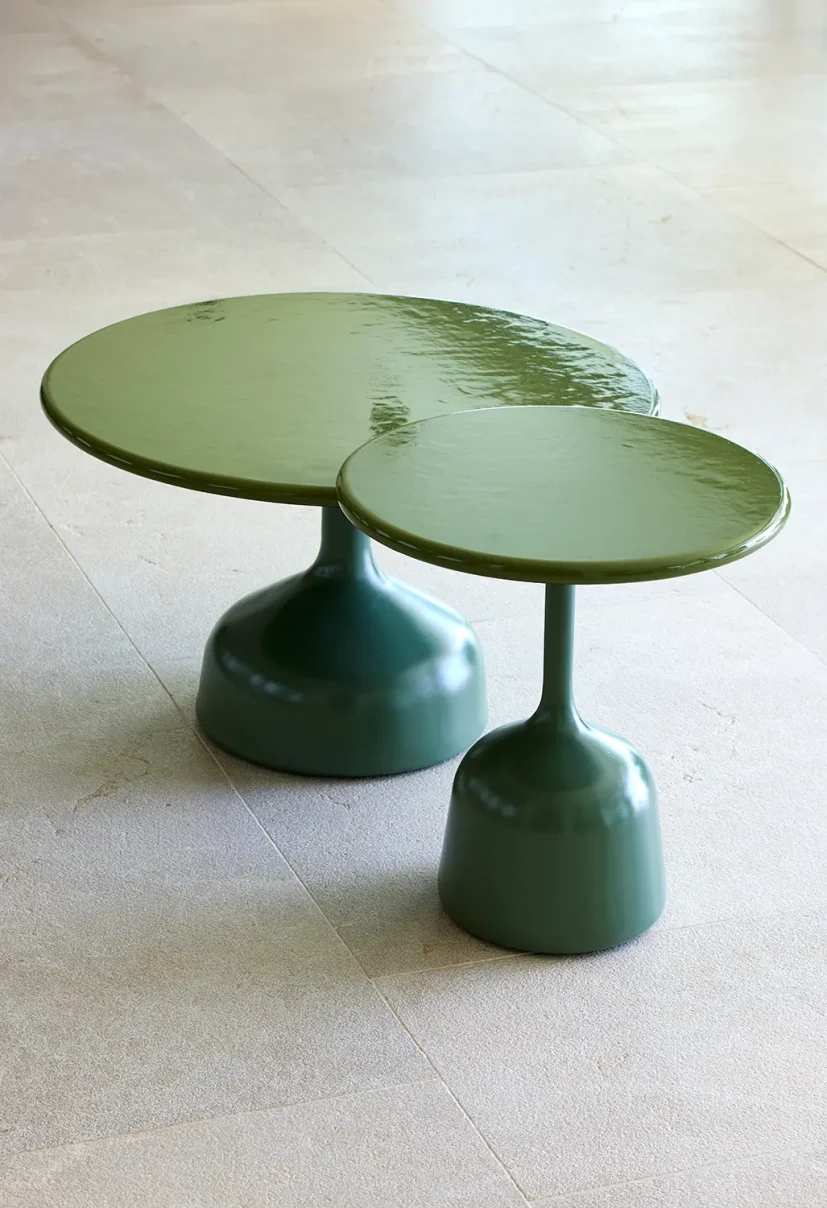 Glaze soffbord Olivgrön Ø45 cm