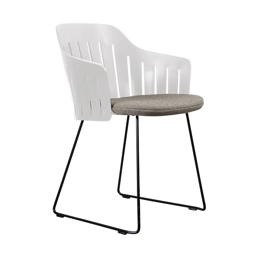 Choice matstol vit med medar (indoor)