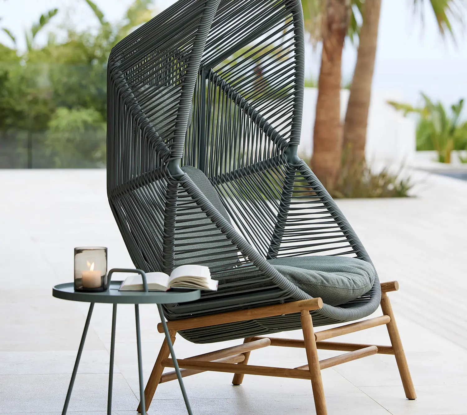 Hive korgstol Dusty Green/Teak
