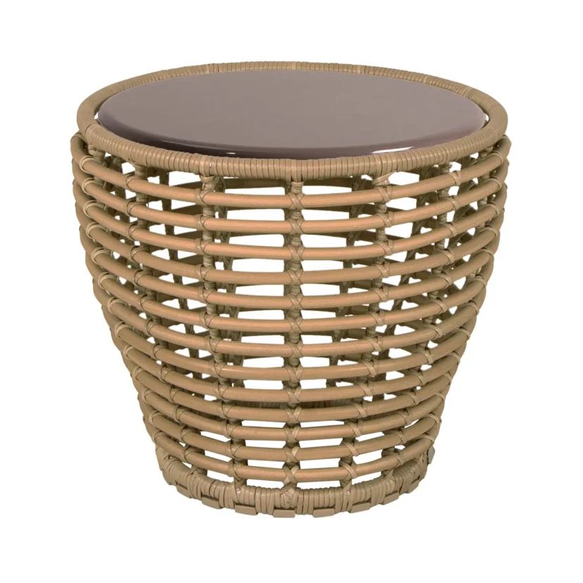 Basket sidobord natur/lavasten Ø50 cm