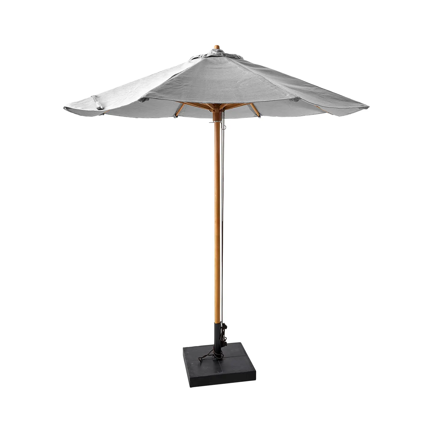 Classic parasoll Ljusgrå/teak Ø240 cm