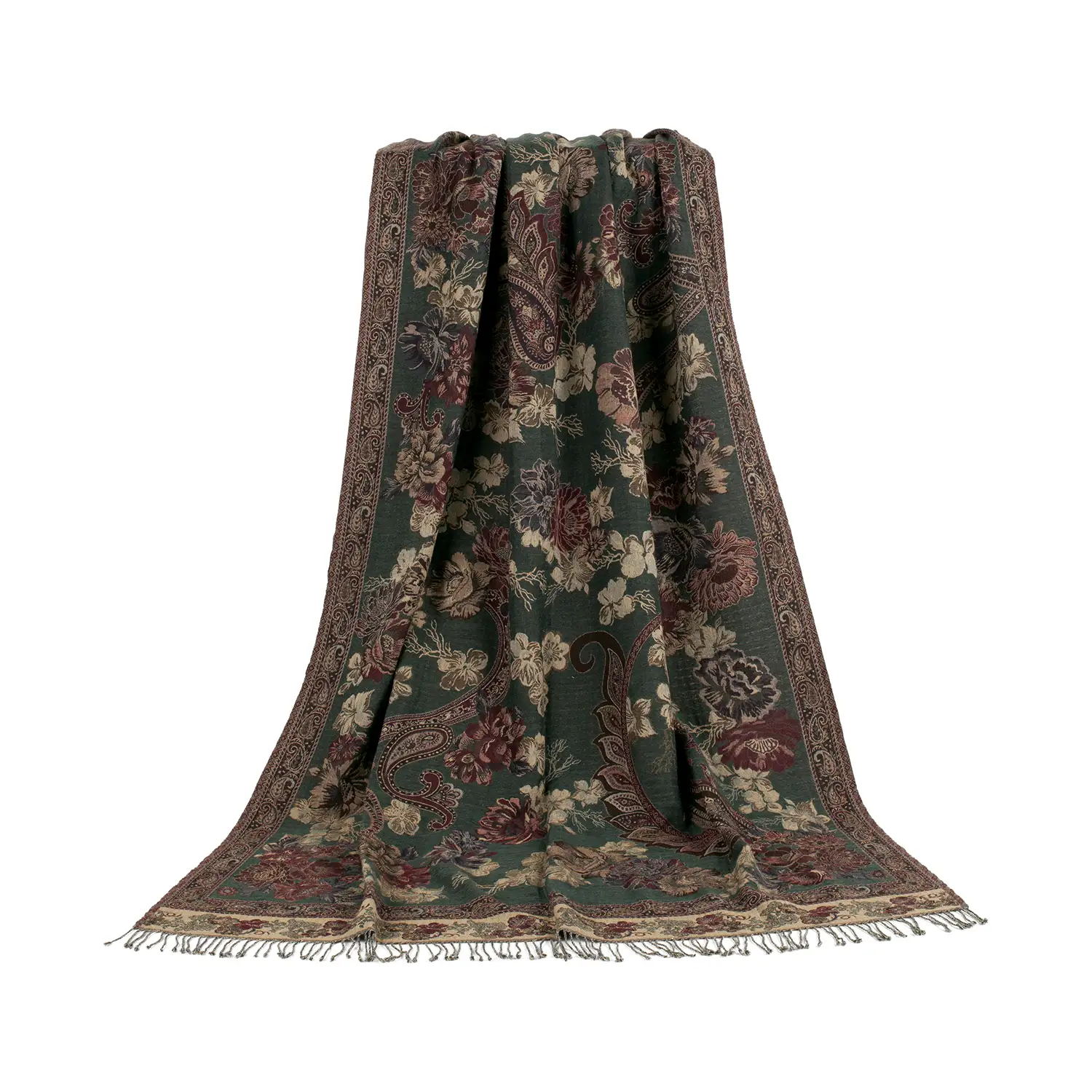 Product Image for Ullpläd Roses grön 140x200 cm