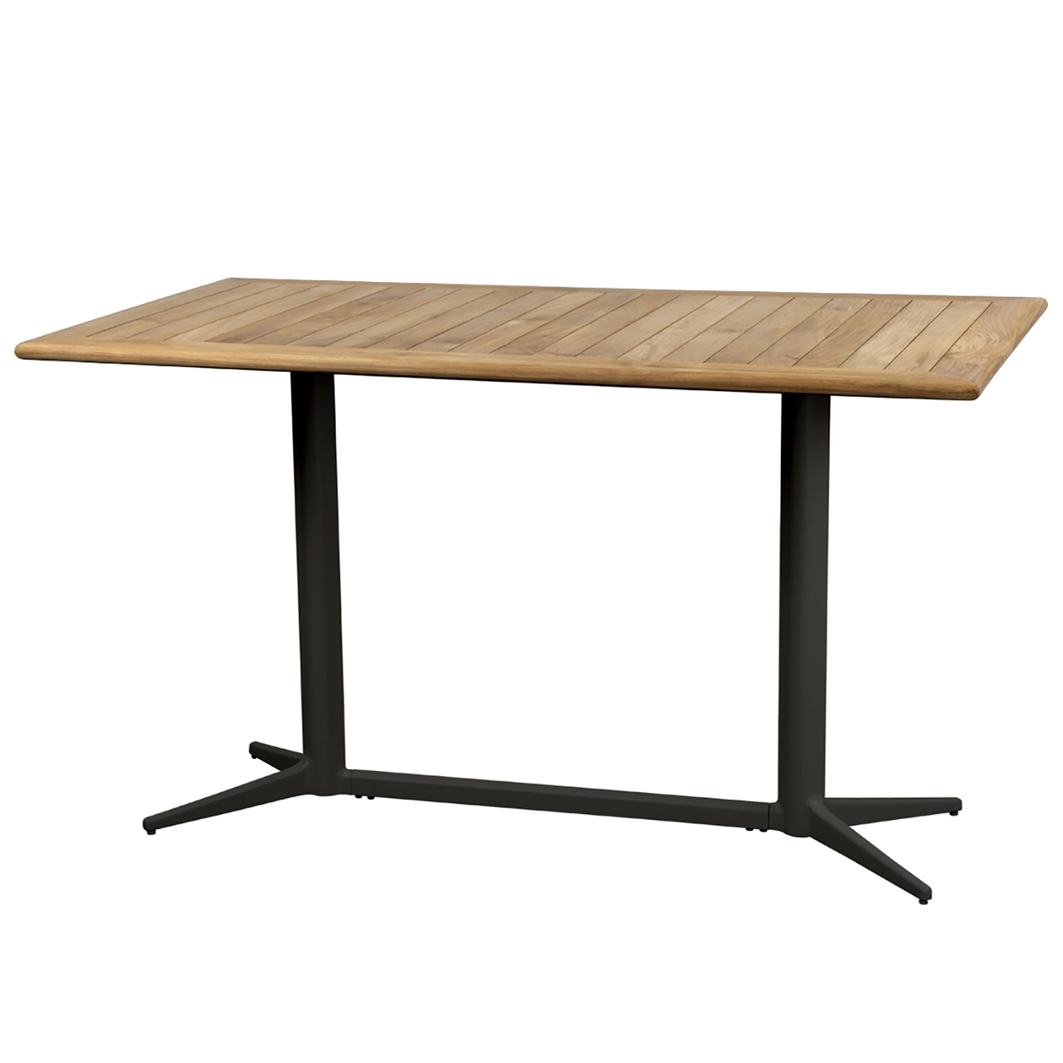 Drop cafébord lavagrå/teak 130x72 cm