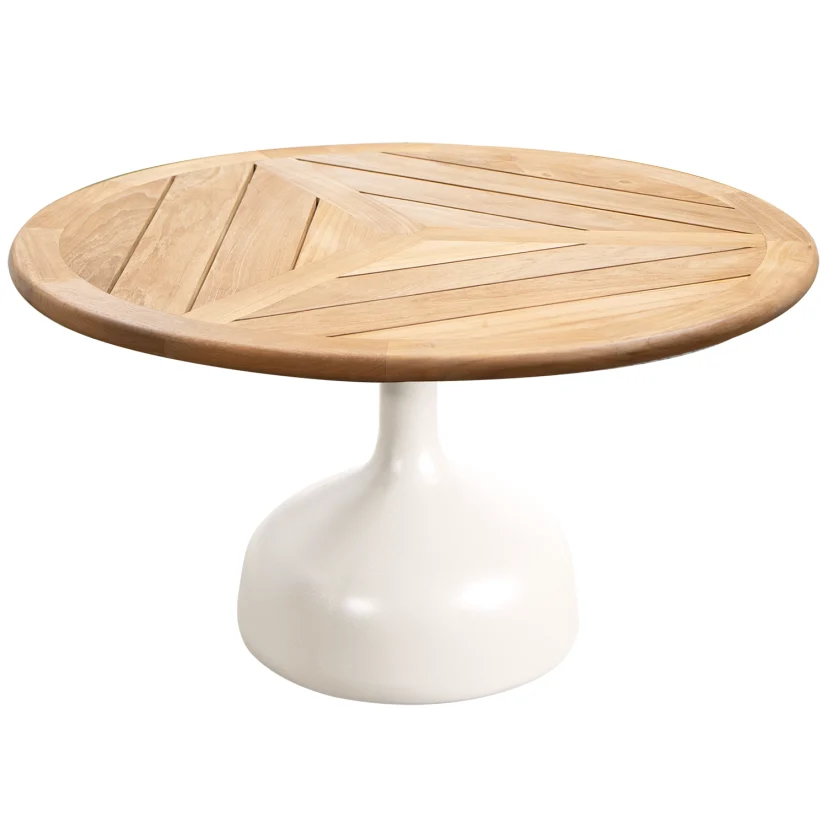 Glaze soffbord Sand/Teak Ø80 cm