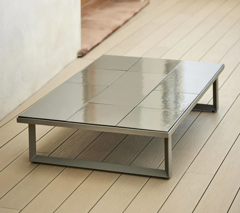 Glaze soffbord Taupe/taupe lavasten 120x70 cm