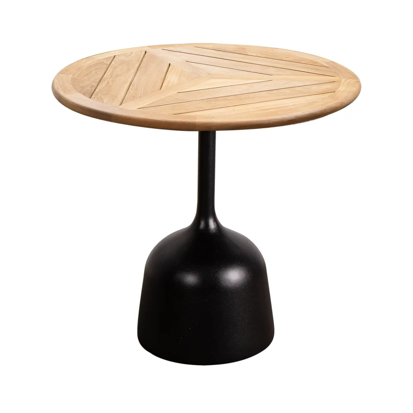 Glaze soffbord Lavagrå/Teak Ø60 cm