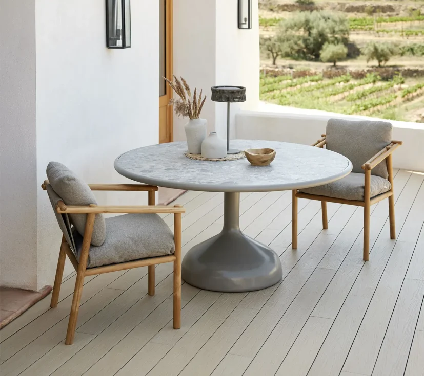 Glaze matbord Taupe/keramik Ø147 cm