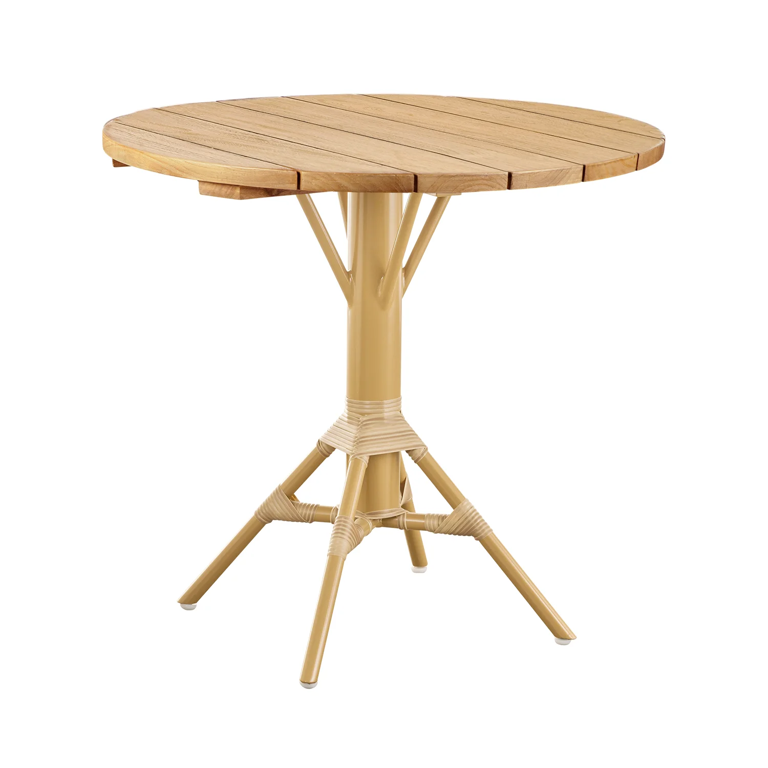 Nicole cafébord almond/teak Ø80 cm