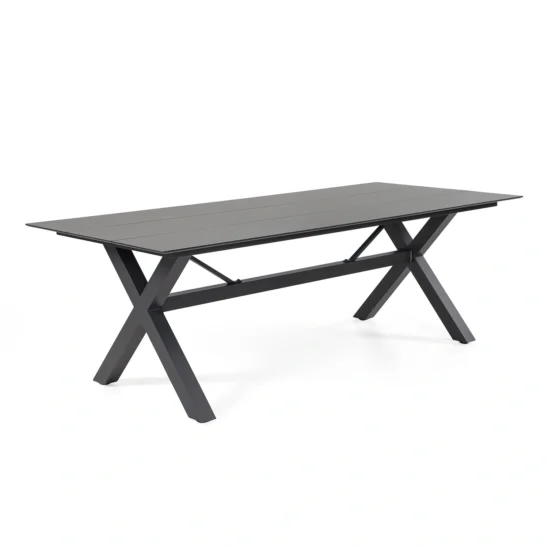 Atleve York matbord i mörkgrå aluminium.