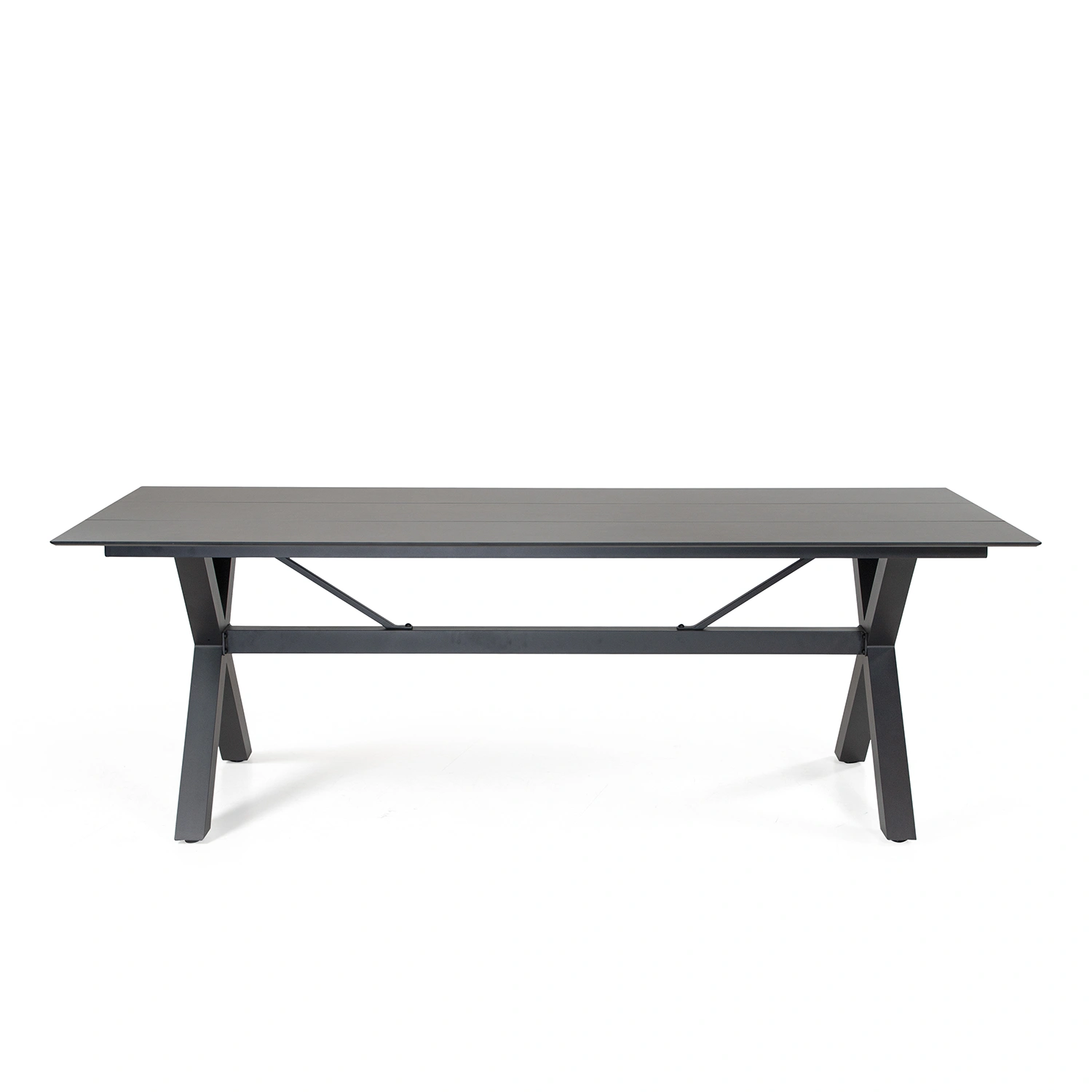 Atleve York matbord i mörkgrå aluminium.