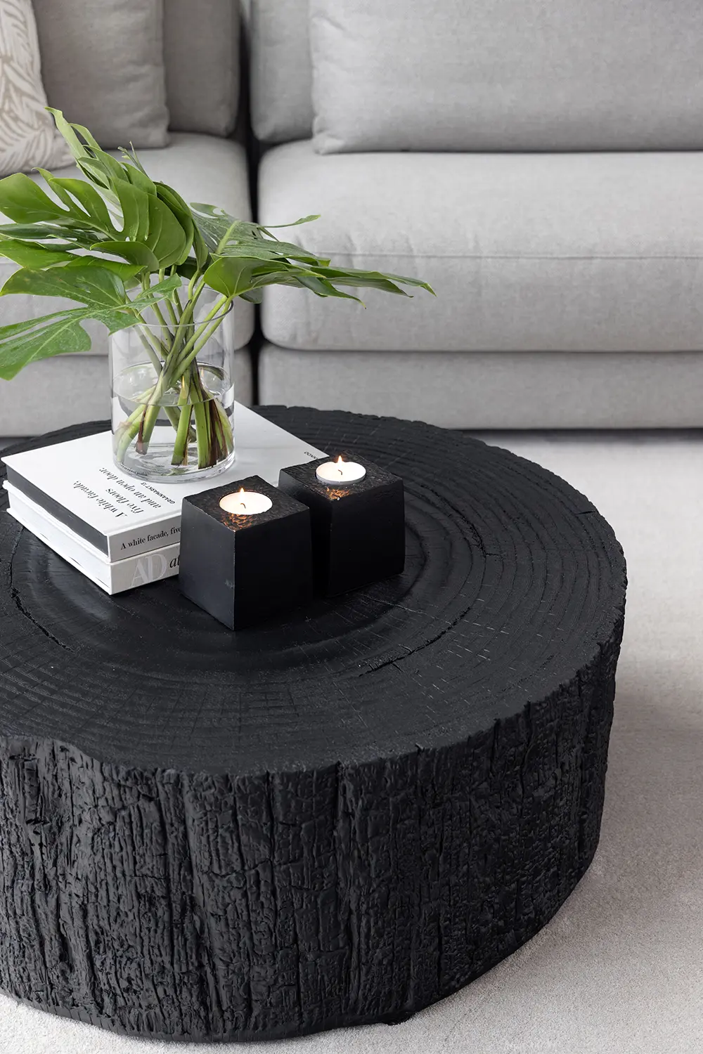 Timber soffbord svart Ø90 cm