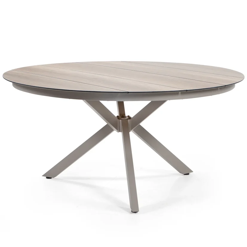 York matbord khaki/trälook Ø150 cm