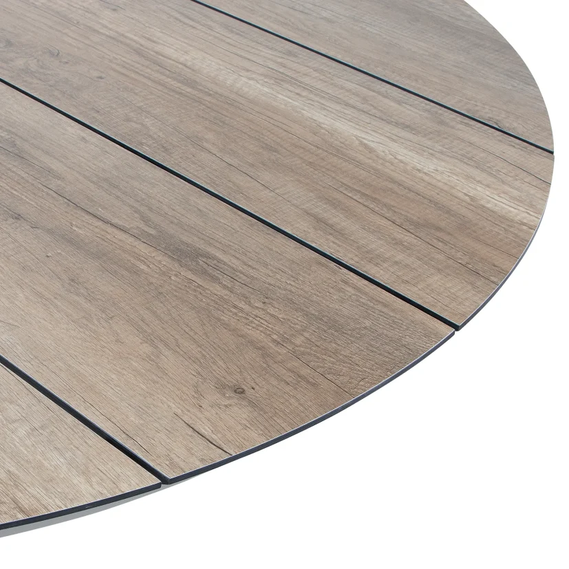 York matbord khaki/trälook Ø150 cm