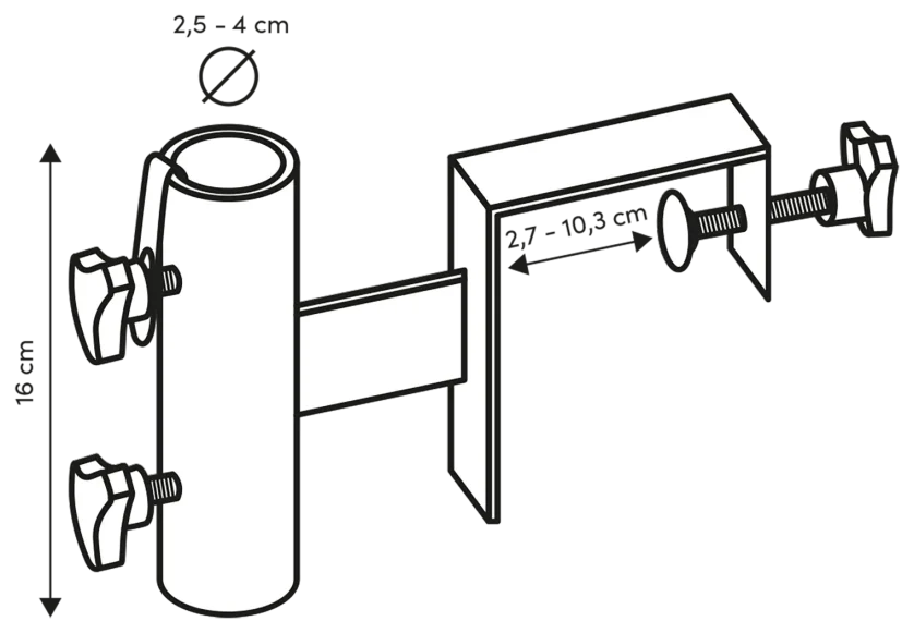 Parasollfäste toppräcke, 11 cm, Ø38 mm