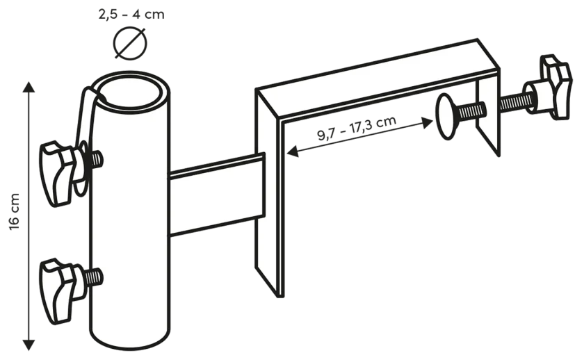 Parasollfäste toppräcke, 18 cm, Ø38 mm