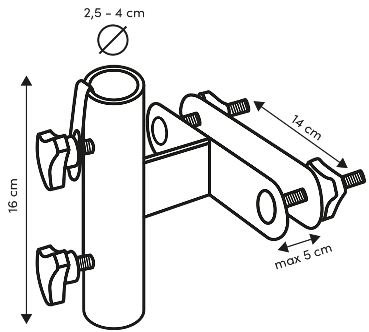 Parasollfäste vertikalt räcke, Ø38 mm