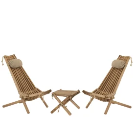 Ecochair/Lilli Set Furu oljad brun