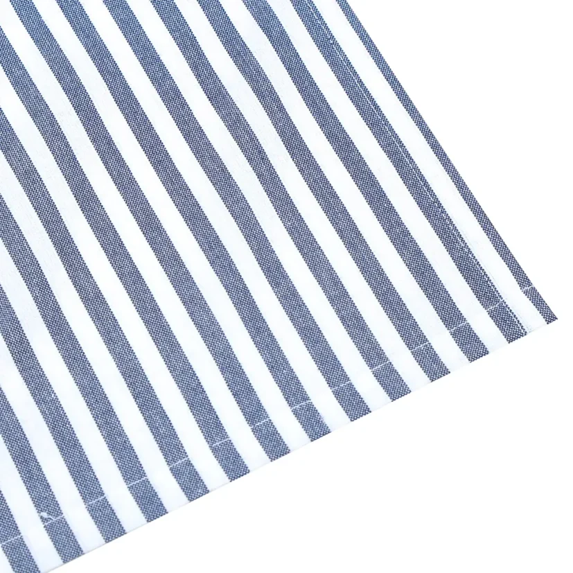 Melker bordsduk vaxad, marinblå/vit, 140x240 cm