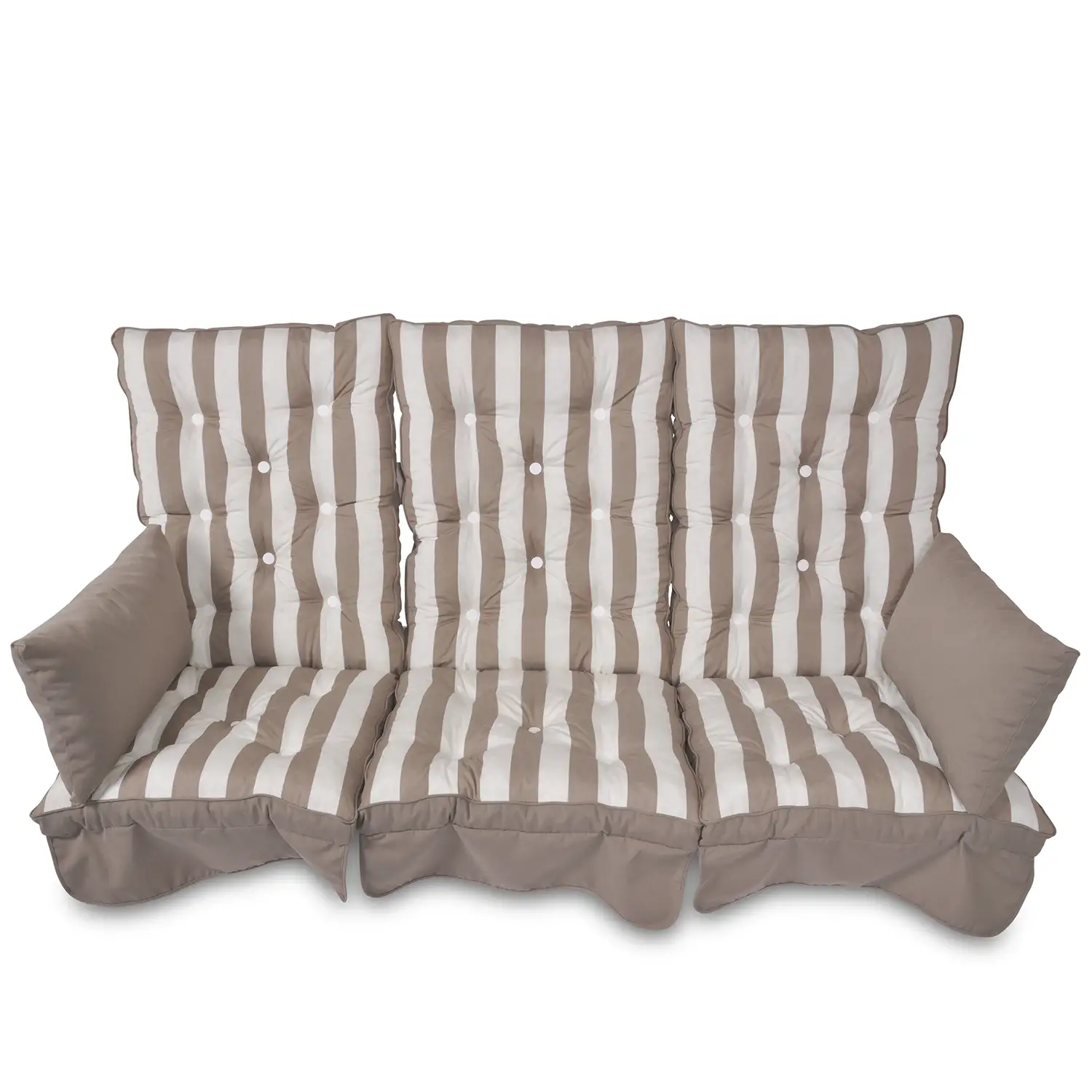 Hammockdynor hög rygg, taupe rand dralon