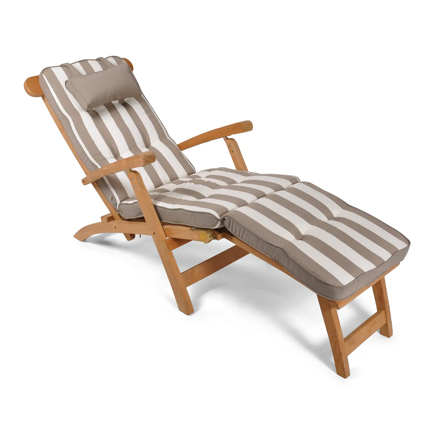 Fritab Woodline Däckstolsdyna taupe rand dralon 50 cm bred