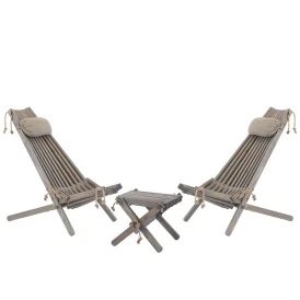 Ecochair/Lilli Set Furu oljad grå
