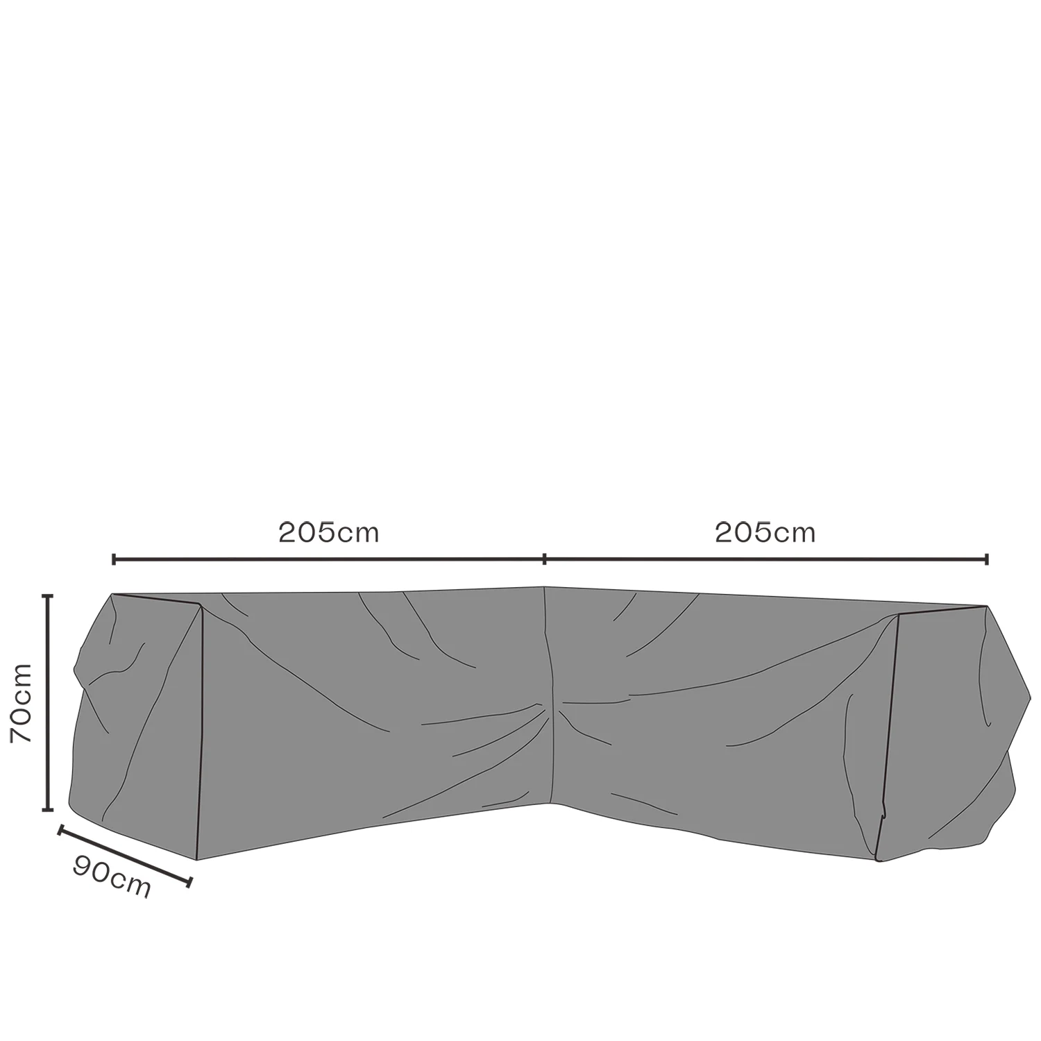 Hörnsoffskydd - Andas, V205/H205x90xH70 cm