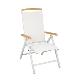 Andy positionsstol ljusgrå/offwhite/teak