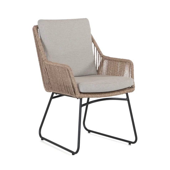 Florens karmstol twist beige inkl. dynor