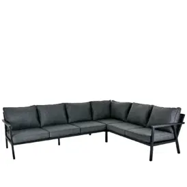 Rana hörnsoffa svart/onyx, Låg stor 224/291 cm