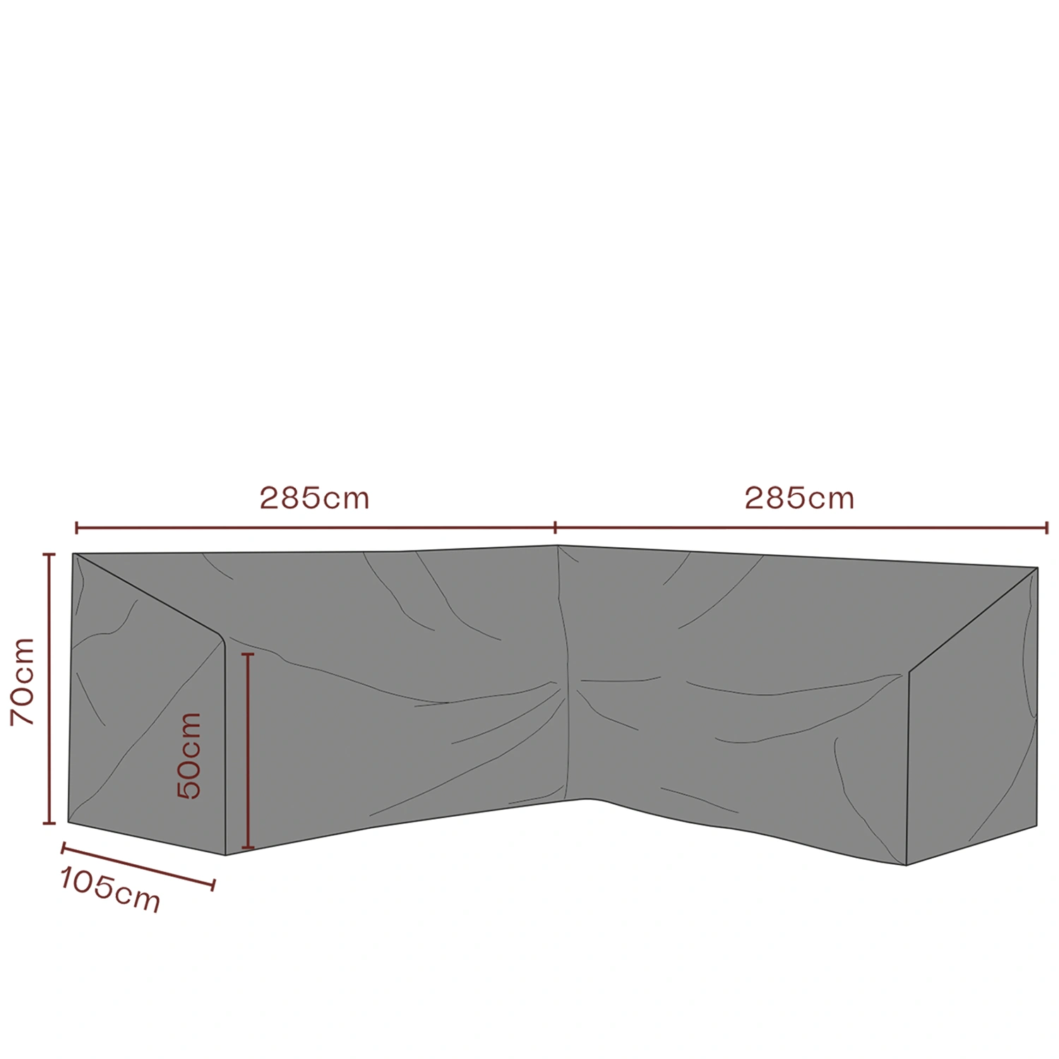 Hörnsoffskydd - Andas, V285/H285x105xH70 cm