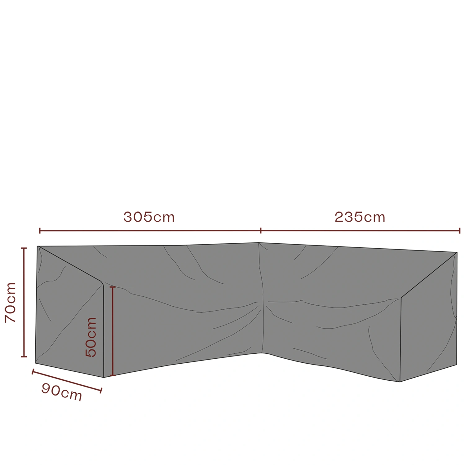 Hörnsoffskydd - Andas, V235/H305x90xH70 cm