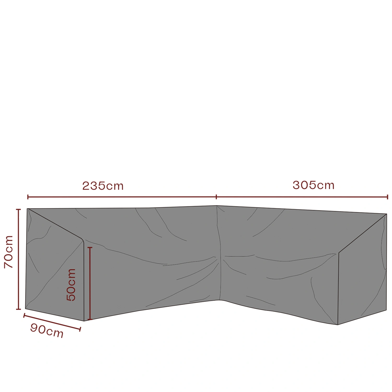 Hörnsoffskydd - Andas, V305/H235x90xH70 cm