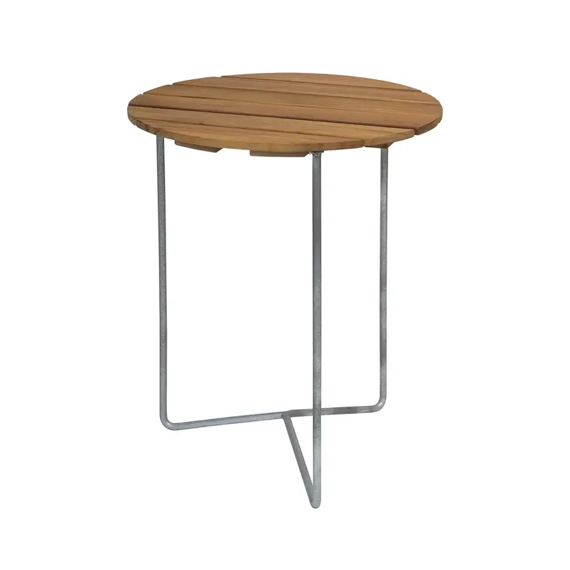 6B bord teak/varmförzinkad Ø60 cm