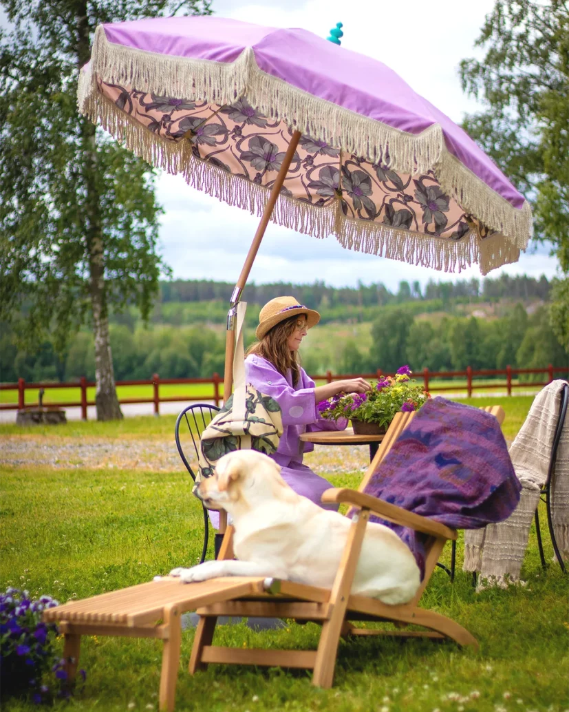 Monkan Purple Rain strandparasoll Ø180 cm