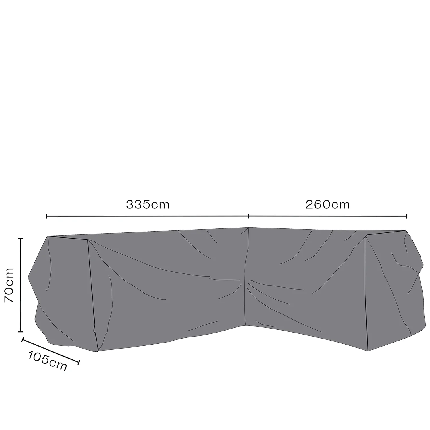 Hörnsoffskydd - Andas, V260/H335x105xH70 cm