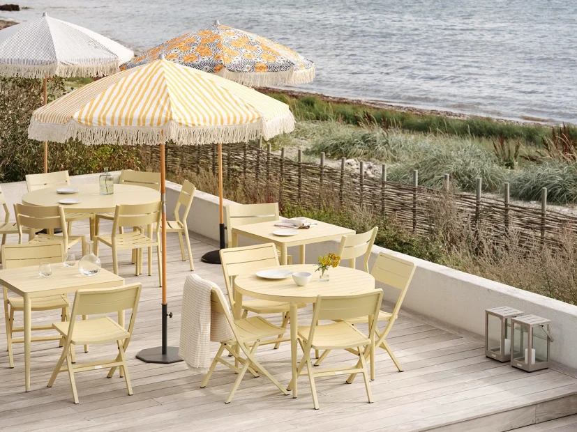 Gatsby parasoll gulrandigt Ø180 cm