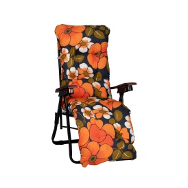 Varax Baden Baden stol med träarmstöd - svart/Nostalgi orange