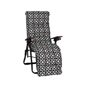 Varax Baden Baden stol med träarmstöd - svart /svart mönstrad