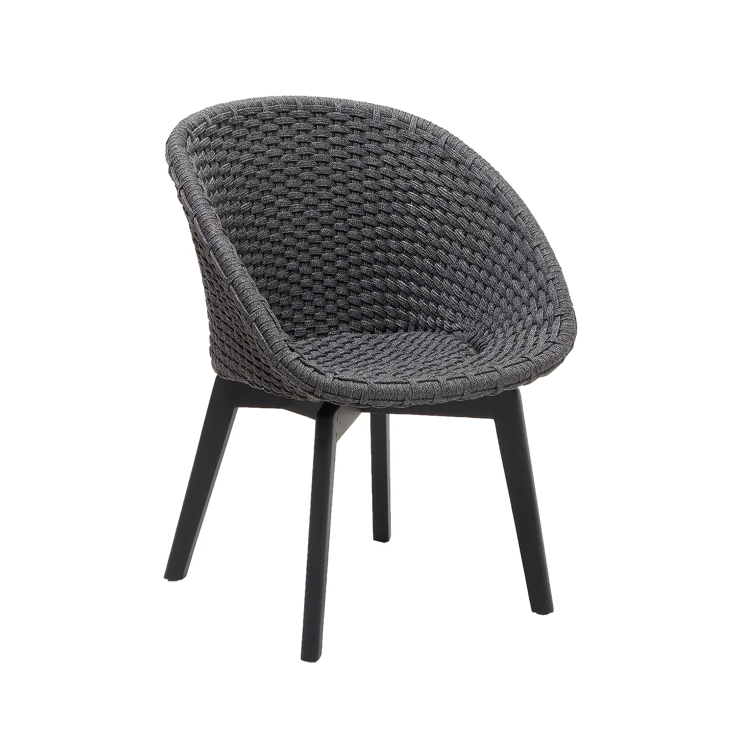 Product Image for Peacock stol mörkgrå SoftRope/svart teak, INDOOR