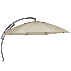 Easy Sun frihängande parasoll antracit/sand, Ø375 cm