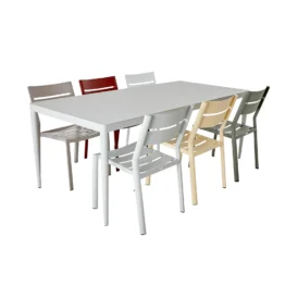 Delia/Bigby matgrupp färgmix - 6 stolar, 195x90 cm