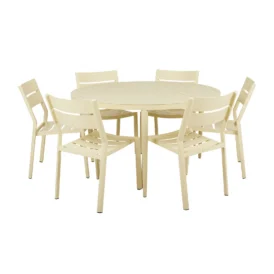 Delia/Bigby matgrupp lemon - 6 stolar, Ø130 cm