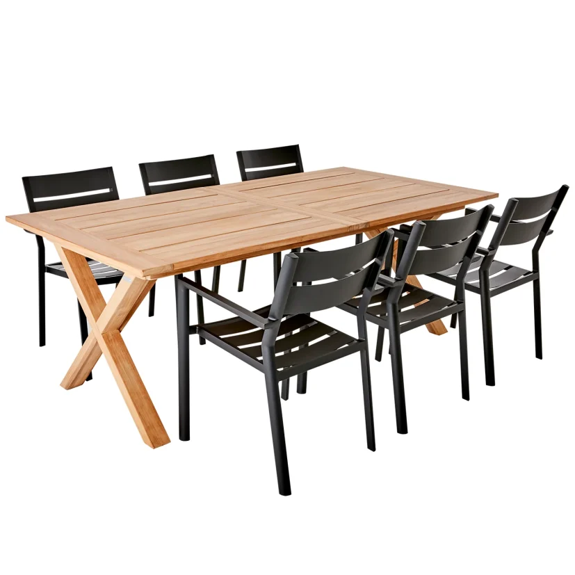 Brutus matbord teak 200/265x100 cm