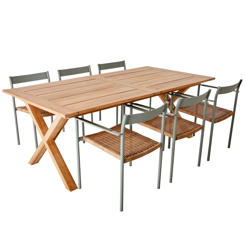 Brutus matbord teak 200/265x100 cm