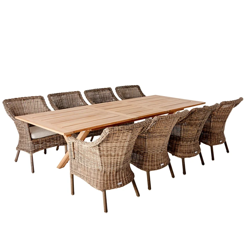 Brutus matbord teak 200/265x100 cm